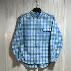 Vintage 80s Levis Shirt Men Large Blue Plaid Hipster Casual Outdoors Lon…